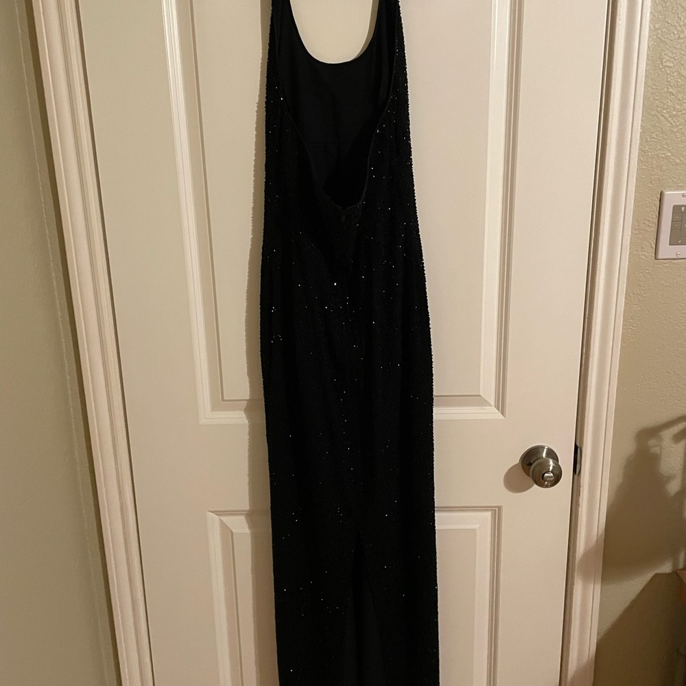 Bieff Basix | Black Sequins Halter Maxi Formal Dress